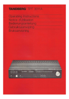 Tandberg TPT-3011-A - Owners Manual